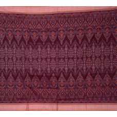 Sambalpuri Maroon & Brown Paper Cotton Saree