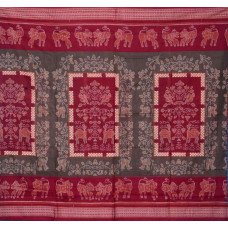 Sambalpuri Maroon Cement Colour Pasapali Cotton Saree