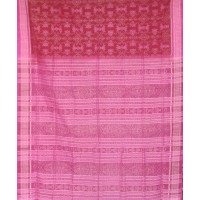 Sambalpuri Maroon and Pink Ikat Saree