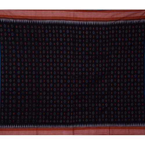 Sambalpuri Masharaj Black & Brown Paper Cotton Saree