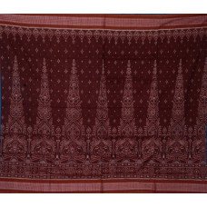 Sambalpuri Masharaj Deep Brown & Brown Paper Cotton Saree