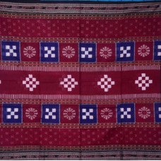 Sambalpuri Masharaj Maroon Blue & Black Pashapali Cotton Saree