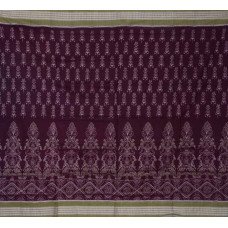 Sambalpuri Masharaj Paper Cotton Coffee & Mehendi Saree