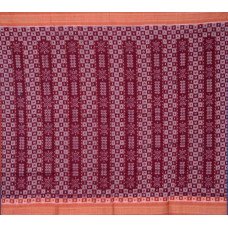 Sambalpuri Masharaj Paper Cotton Maroon & Brown Saree