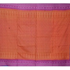 Sambalpuri Masharaj Paper Cotton Rust & Pink cotton Saree