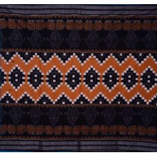 Sambalpuri Masharaj Pashapali Black Chandan & Black Cotton Saree