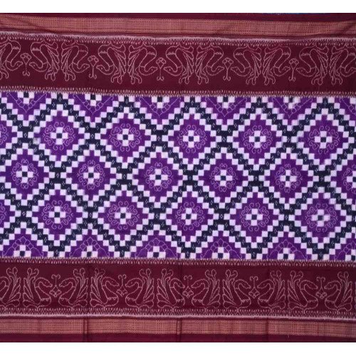 Sambalpuri Masharaj Pashapali Black Jammu & Maroon Cotton