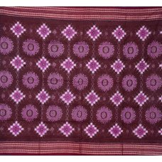 Sambalpuri Masharaj Pashapali Deep Brown Pink & Maroon Cotton Saree