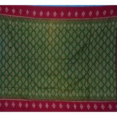 Sambalpuri Mehendi & Maroon Pashapali Cotton Saree