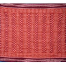 Sambalpuri Mini Boarder Brown & Maroon Cotton Saree