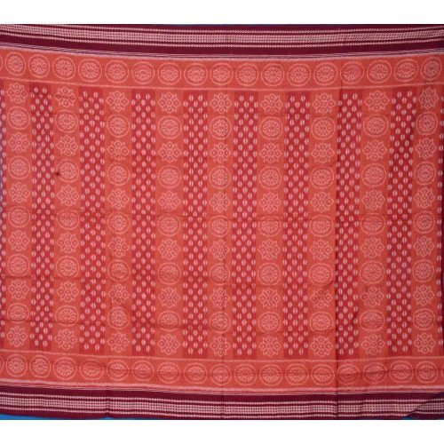 Sambalpuri Mini Boarder Brown & Maroon Cotton Saree