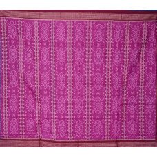 Sambalpuri Mini Boarder Pink & Maroon Cotton Saree