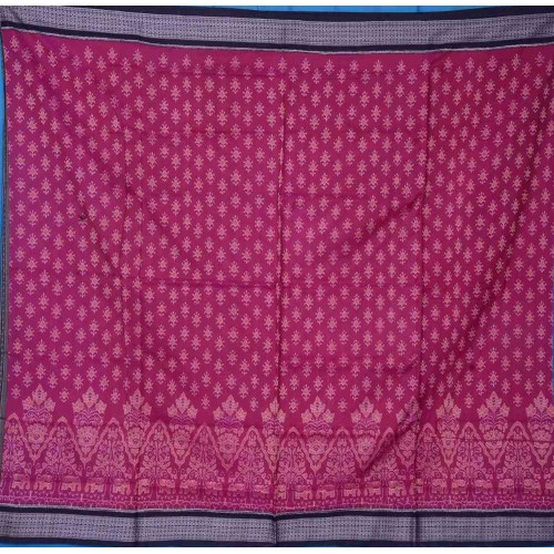 Sambalpuri Paper Cotton Pink Black Colour Saree