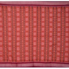 Sambalpuri Pasapali Brown & Maroon Cotton Saree