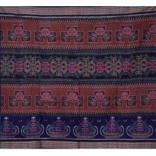 Sambalpuri Pasapali Deep Brown & Black Colour Cotton Saree