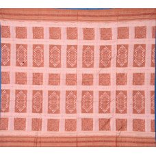 Sambalpuri Pasapali Matha Ghee & Brown Cotton Saree