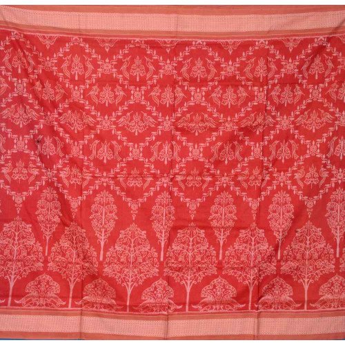 Sambalpuri Pasapali Rust Colour Cotton Saree