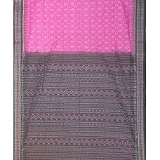 Sambalpuri Pink and Black Ikat Saree