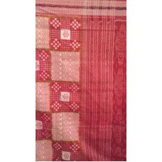 Sambalpuri Red And Off White Pasapali Cotton Saree