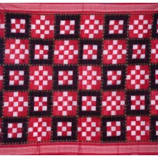 Sambalpuri Red Black Pasapali Cotton Saree