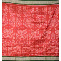 Sambalpuri Rust Green Patta Silk Saree Sambalpuri Rust Green Patta Silk Saree