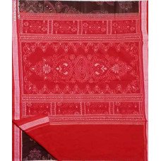 Sambalpuri Coffee Color Red Border Saree