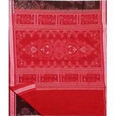 Sambalpuri Coffee Color Red Border Saree