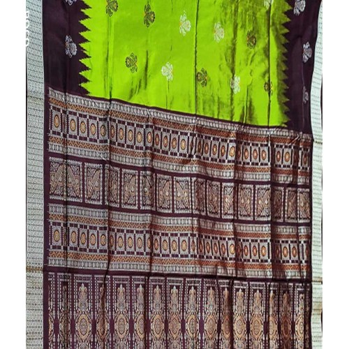 Sambalpuri Green Color Bapta Silk Saree