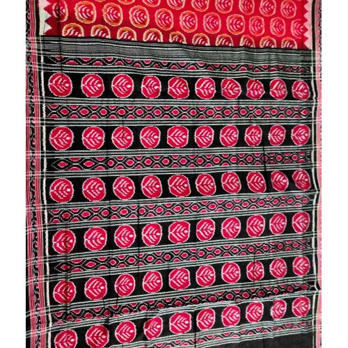 Sambalpuri Leaf Print Cotton Saree