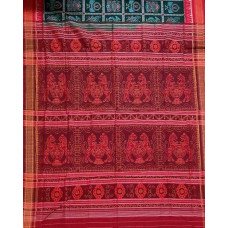 Sambalpuri Lion Print Cotton Lite-Green Color Saree