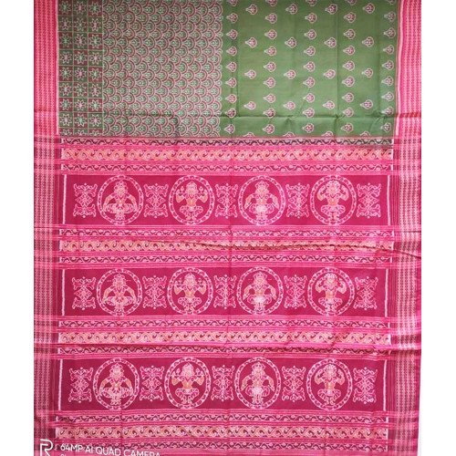 Sambalpuri Lite Green Cotton Saree