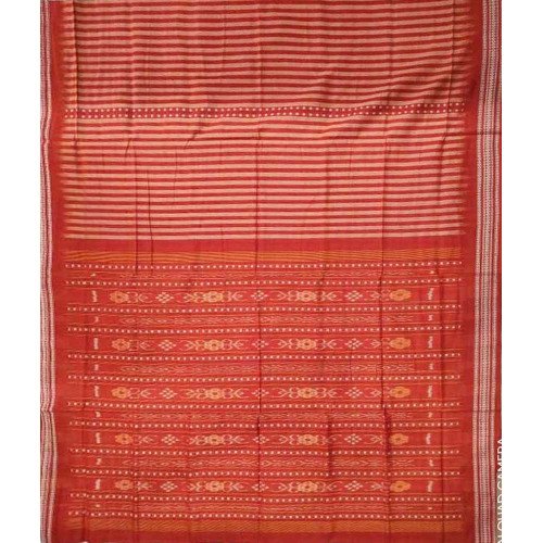 Sambalpuri Orange Color Cotton Saree