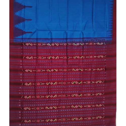 Sambalpuri Plum Color Border Saree