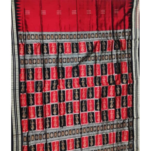 Sambalpuri Red Color Bapta Silk Saree 