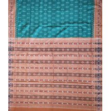 Sambalpuri Sandstone Border Green Color Cotton Saree