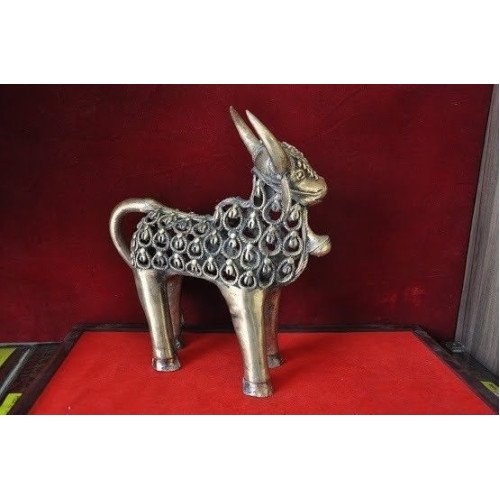 Brass Dokra Figurine - Kamadhenu Cow