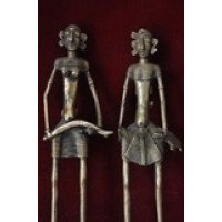 Brass Dokra Figurine - Man & Woman Set