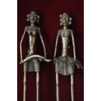 Brass Dokra Figurine - Man & Woman Set