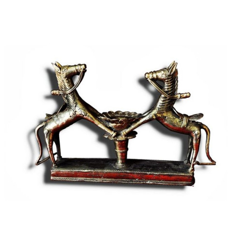 Brass Dokra figurine-2 horses 1 Brass Dokra figurine-2 horses 1