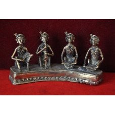 Brass Dokra figurine-4 musician sitting