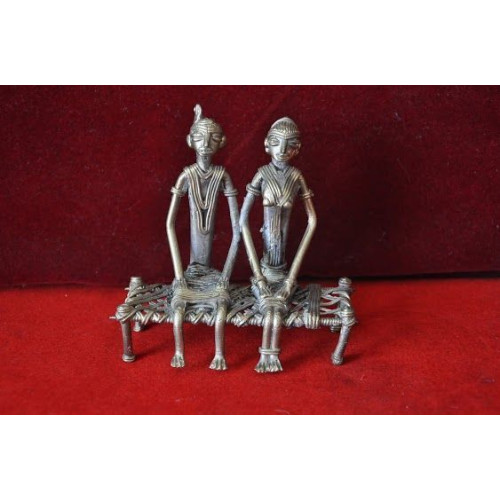 Dhokra Sitting Man and Lady