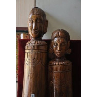 Wooden Tribal God & goddess  Bhim & Bhimani 1